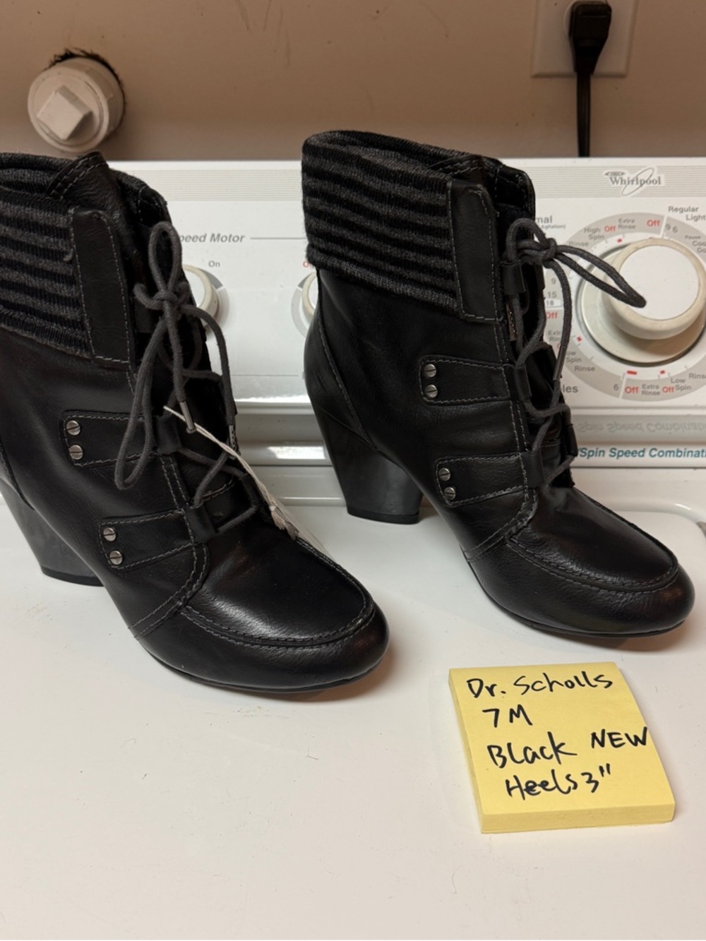 Dr. Scholl's NWT Women's 7 Black Lace-Up Ankle Boots